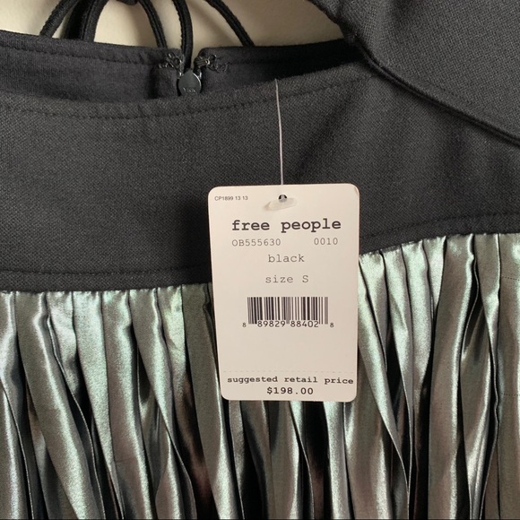 NWT Free People Black Silver Piper Dress - Picture 9 of 11